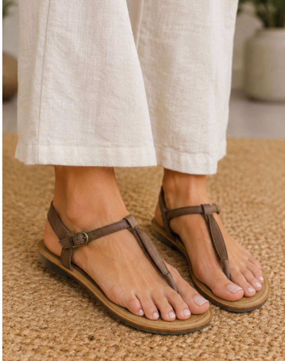Sorel Ella II Brown Leather T Strap Comfort Sandals Womens Size 8